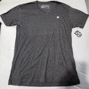 INTO THE AM v-neck tshirt gray heather charcoal Large NWT